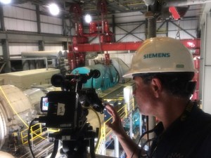 Industrial location shooting a safety training video